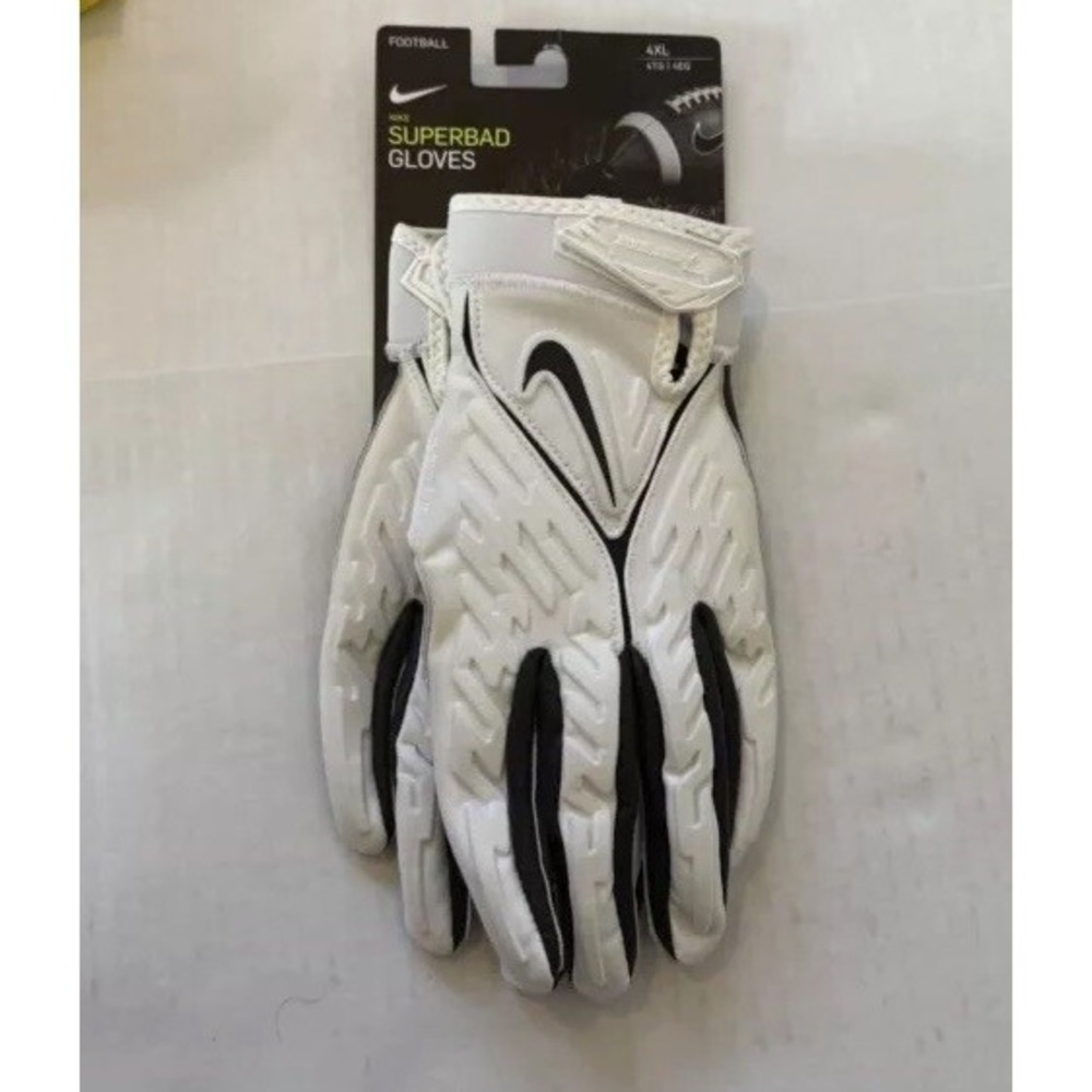 Nike Superbad DM0054 Unisex Adults 4XL White Black Full Finger Football Gloves